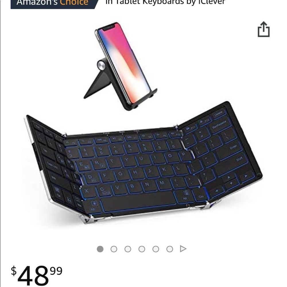 Foldable portable mini keyboard w backlit features and carrying bag